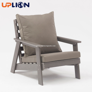 Uplion Gartenm&ouml;bel, KD-Struktur, wasserdichter Stuhl mit Kissen, Kunststoff-Holz-Kaffee-Esszimmerstuhl