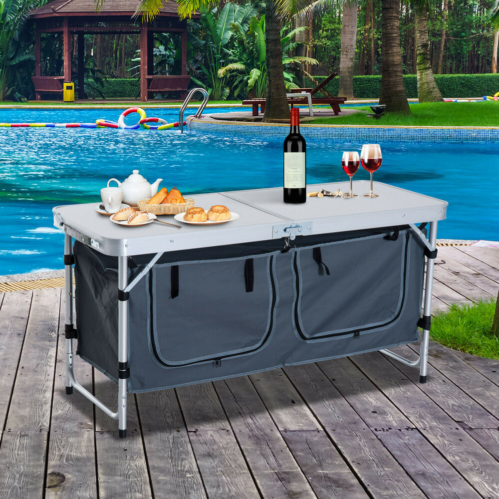 Outdoor picnic portable aluminum folding table