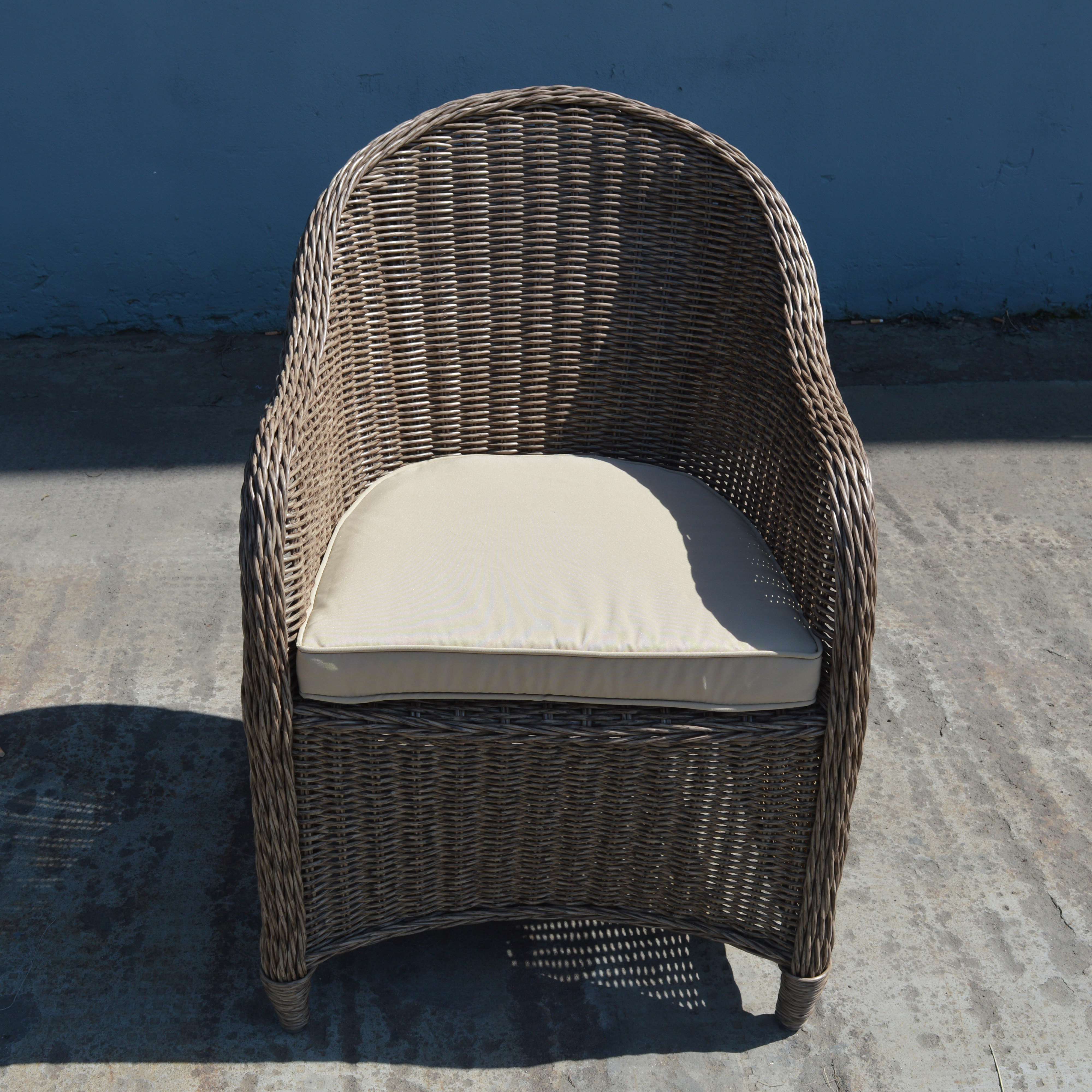 Uplion Garden Furniture Chair Single Dining Round Back Rattan Wicker Armchair
