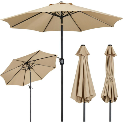 Uplion Wholesale 10ft Beige Outdoor Market Sun Garden Patio Table Umbrella Parasol for Restaurant