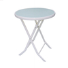Uplion 60Cm Outdoor Garden Round Metal Glass Foldable Table