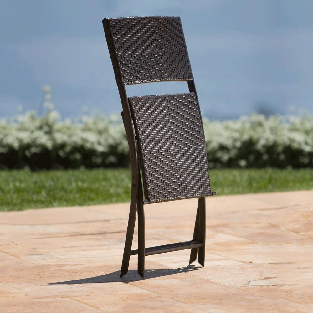 Uplion Outdoor 3pcs rattan folding chair table garden furniture balcony patio bistro wicker dining set