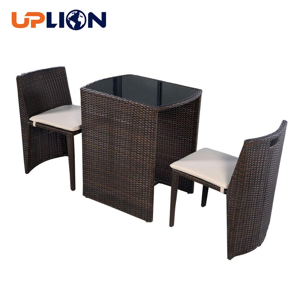 Rattan outdoor dining table and chair