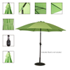 Uplion 2M Factory Price Garden Umbrella Outdoor Patio Sun Shade Center Pole Parasol Umbrella for Beach