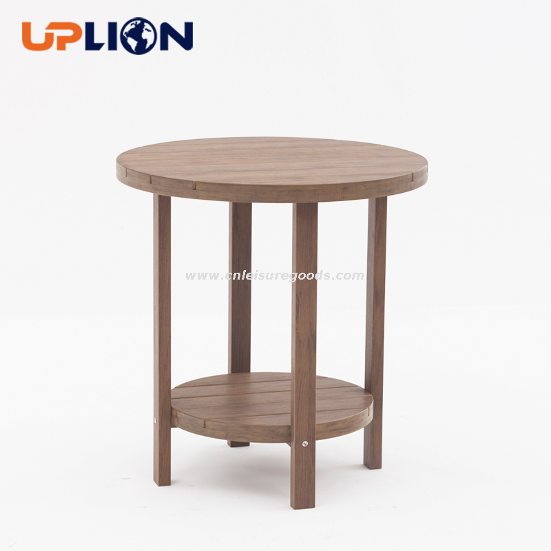Uplion Outdoor Adirondack Chairside End Table with Storage Shelf Weather Resistant for Balcony Backyard Plastic wood Side table
