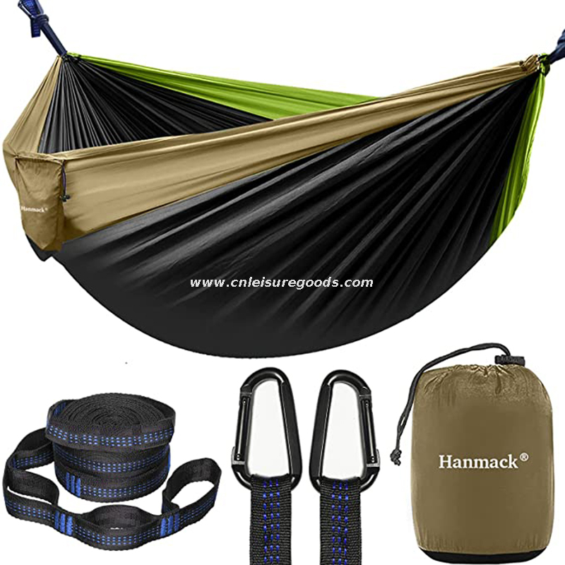 Uplion Portable Nylon Parachute Hammock With 2 Tree Straps Carabiners Backpacking Hiking Yard Garden Travel Light Weight Hammock
