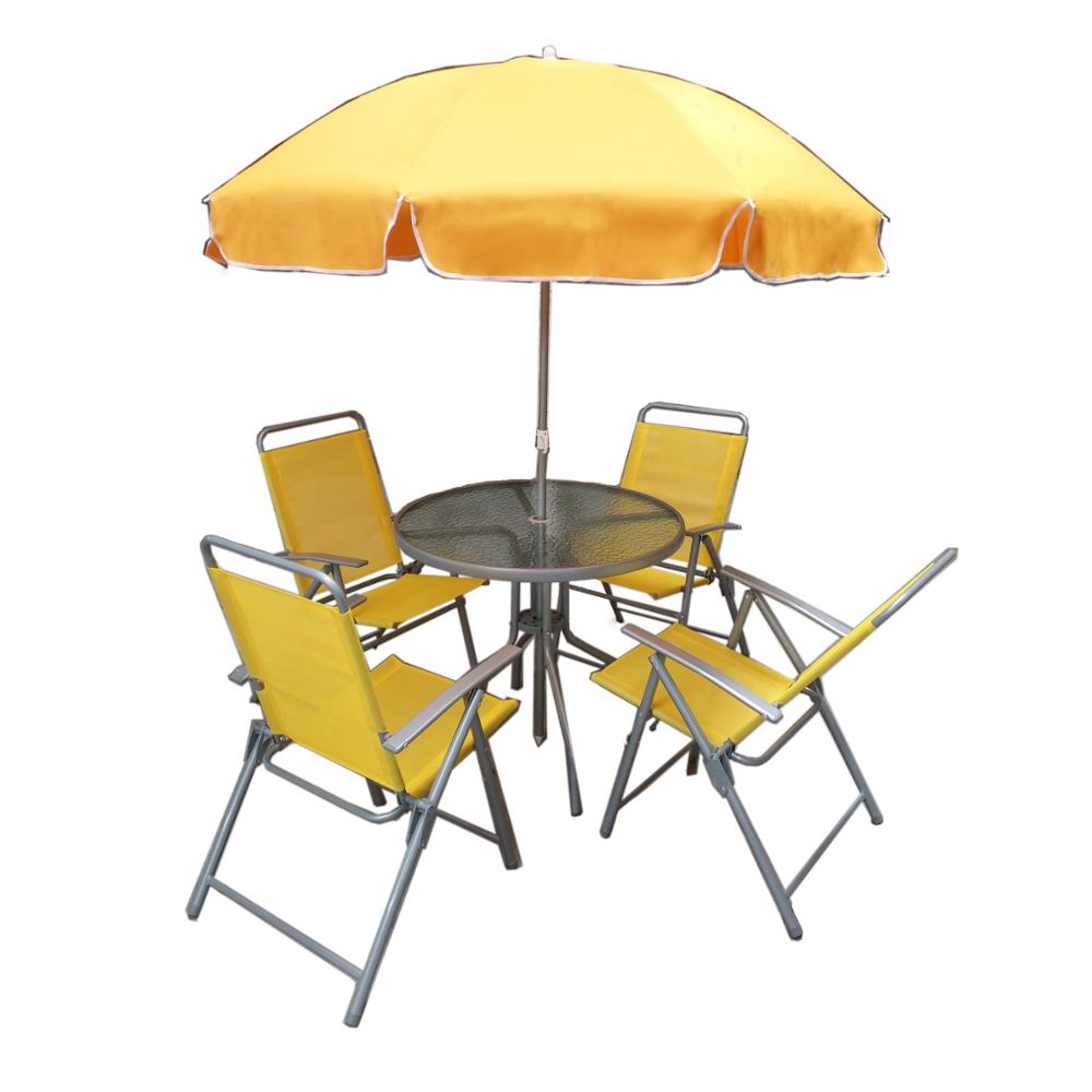 Uplion Outdoor furniture 4pcs garden table and chair set with umbrella patio dining set