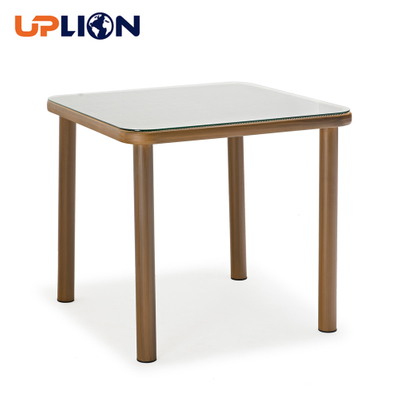 Uplion Garden furniture aluminum bistro cafe table outdoor bamboo look coffee dining table