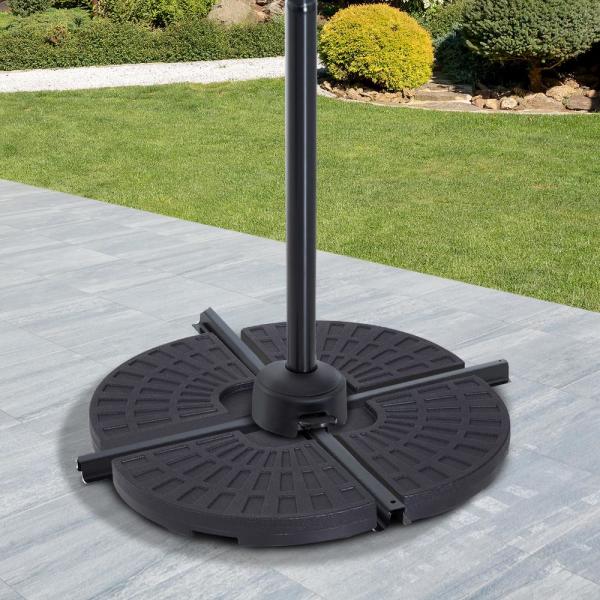 Uplion Cheap 4Pcs Fan Shaped Water or Sand Filled Umbrella Base Cantilever Offset Umbrella Base Stand