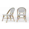 Uplion French Style Outdoor Garden Furniture Chair Rattan Bamboo Look Bistro Cafe Chair