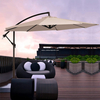 Uplion 10ft Easy Install Outdoor Backyard Umbrella with Cross Base Cantilever Patio Offset Umbrella Parasol