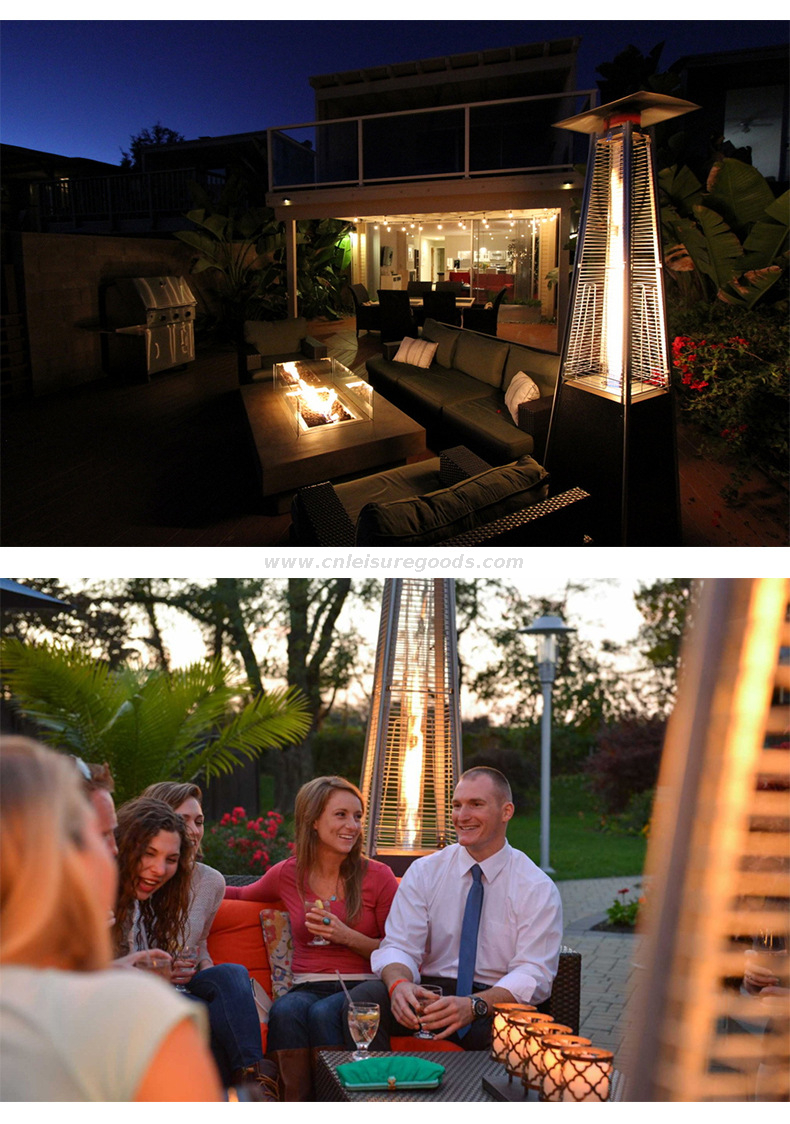 Uplion Outdoor Gas Heater with Wheels Pyramid Propane Patio Heater for Garden