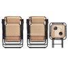 Uplion Outdoor Adjustable Zero Gravity Folding Reclining Teslin Lounge Chair With Side Table And Pillow