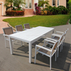 Uplion White Color table with 6 Chairs Plastic Wood Outdoor Garden Furniture