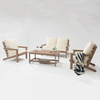 Uplion Garden Furniture Outdoor Luxury Waterproof Armchair with Cushion Plastic Wood 2-seat Sofa Chair