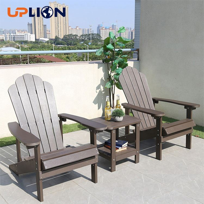Uplion 3-Piece Classic Outdoor Patio Chair With Side Table For Garden, Pool Adirondack Chair And Table Set