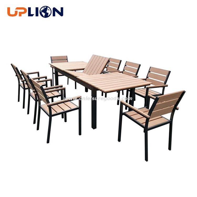 Uplion Extension Outdoor Furniture Plastic Wood Table