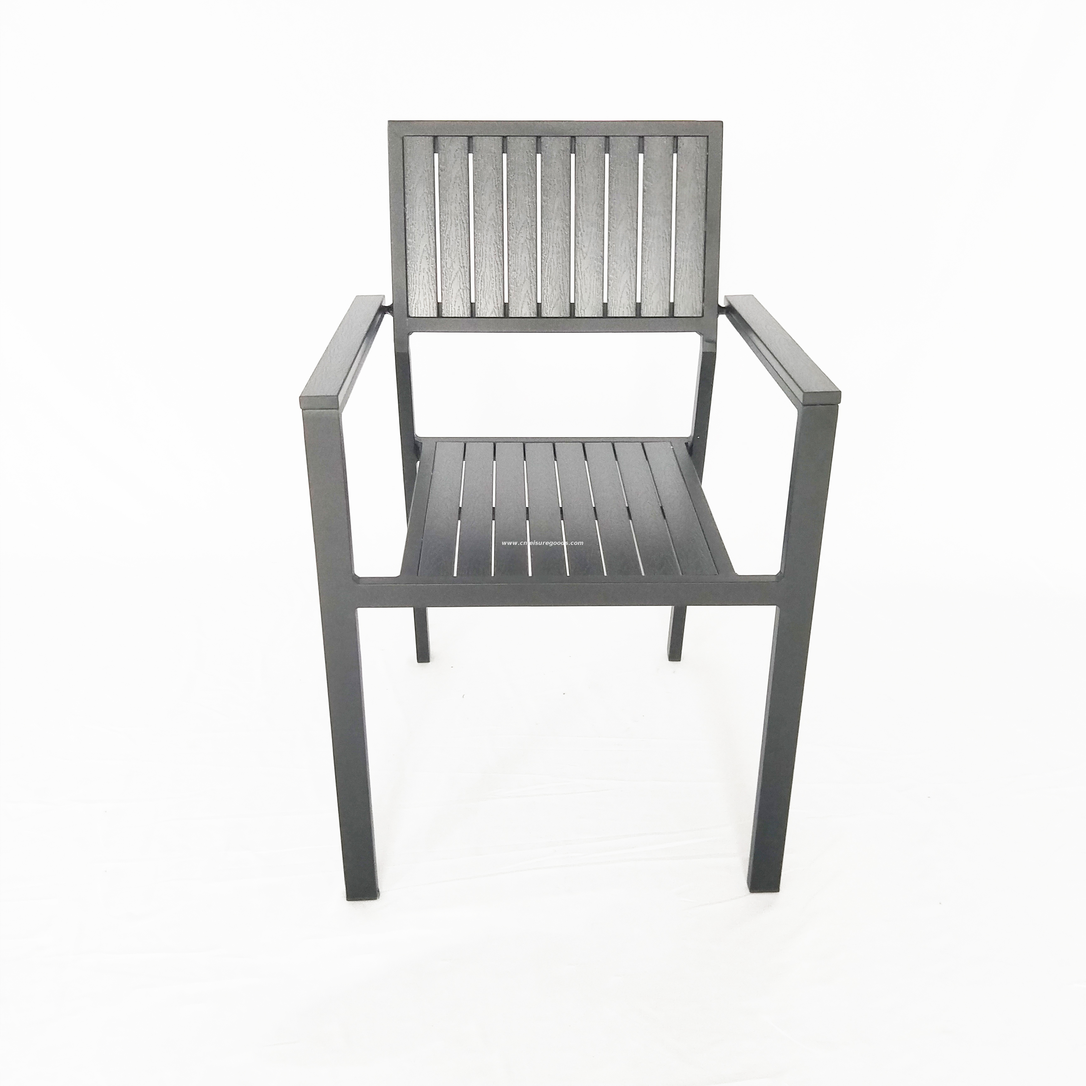 Uplion Outdoor Furniture Set Restaurant Coffee Dining Aluminum Wood Chair Garden Plastic Wooden Chair