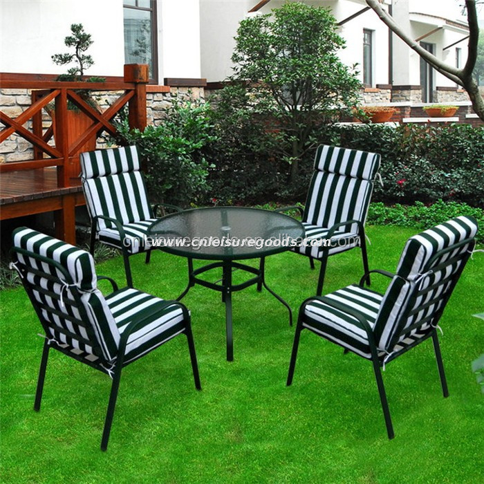 Uplion 5PCS aluminum garden table chair set patio dining set with cushion outdoor furniture