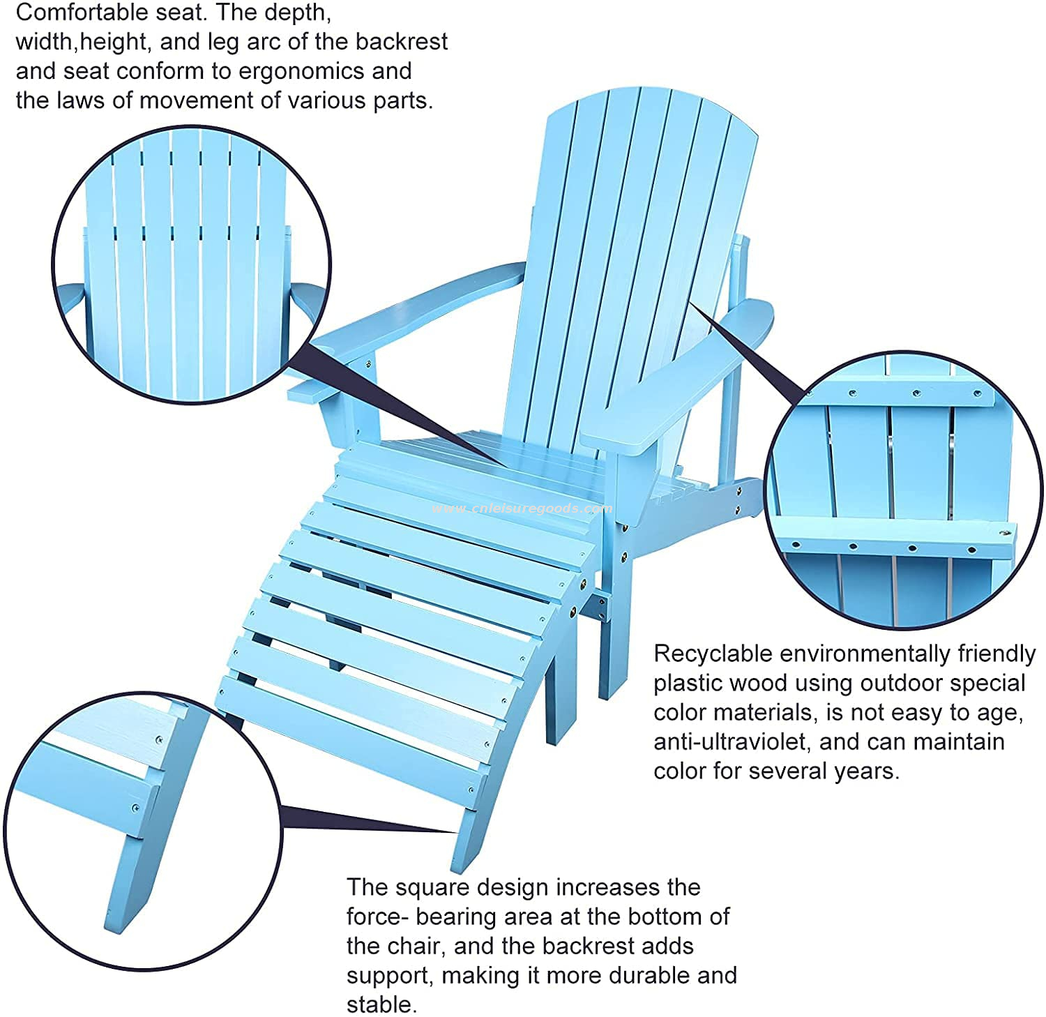 Uplion Kd Weather Resistant For Patio Deck Garden, Backyard & Lawn Furniture Easy Maintenance & Classic Adirondack Chair
