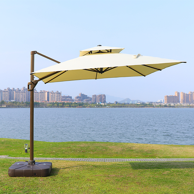 Uplion 10 Feet Double Top Deluxe Square garden Patio roma Umbrella outdoor Offset Hanging Market Umbrella