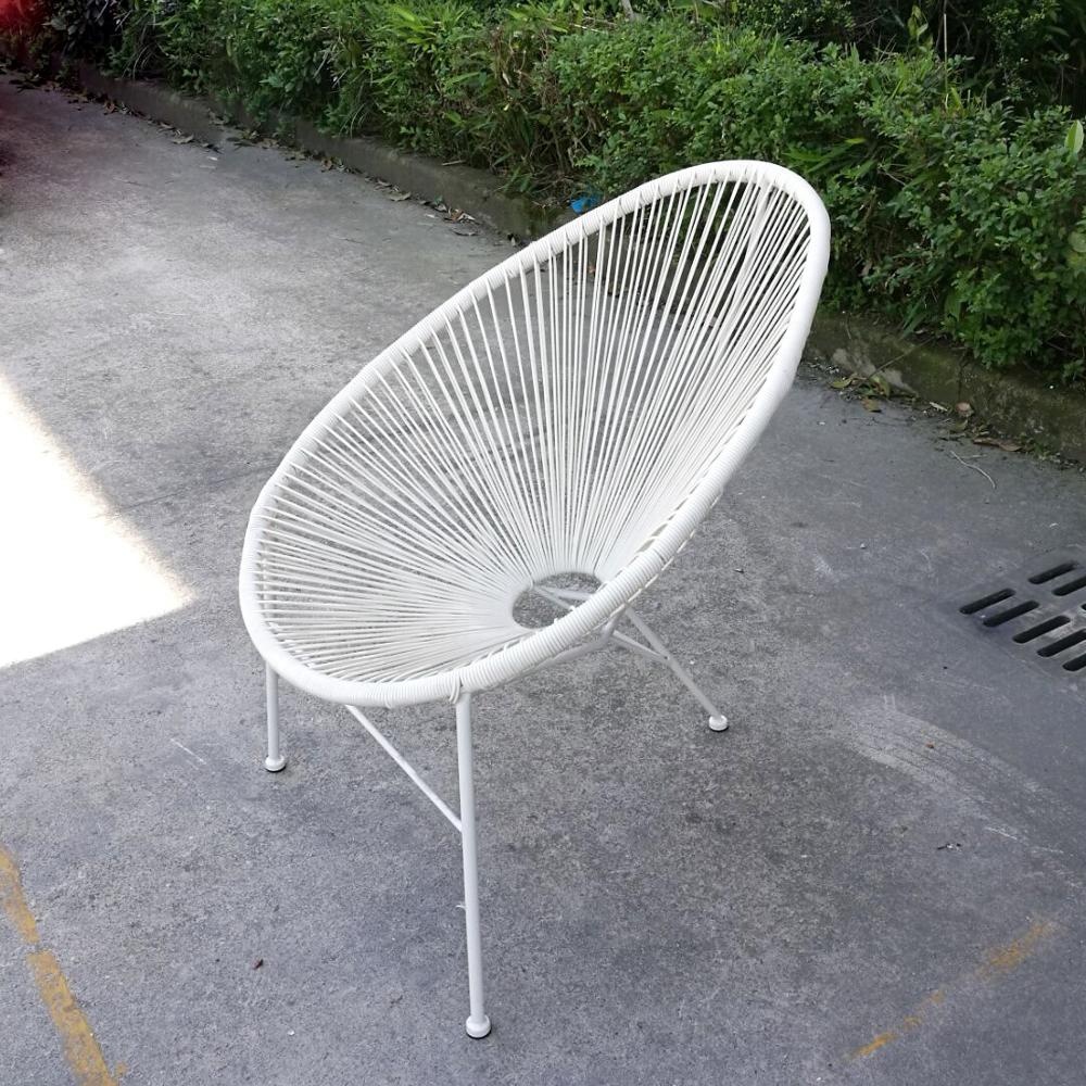 Uplion Outdoor Garden Leisure Steel frame Rattan Chair Bistro Acapulco Chair Egg Shaped Wicker Nest Chair