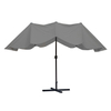 Uplion 15ft Rectangular Double Canopy Restaurant Parasol Beach Outdoor Double Head Patio Umbrella Garden Parasol with Crank