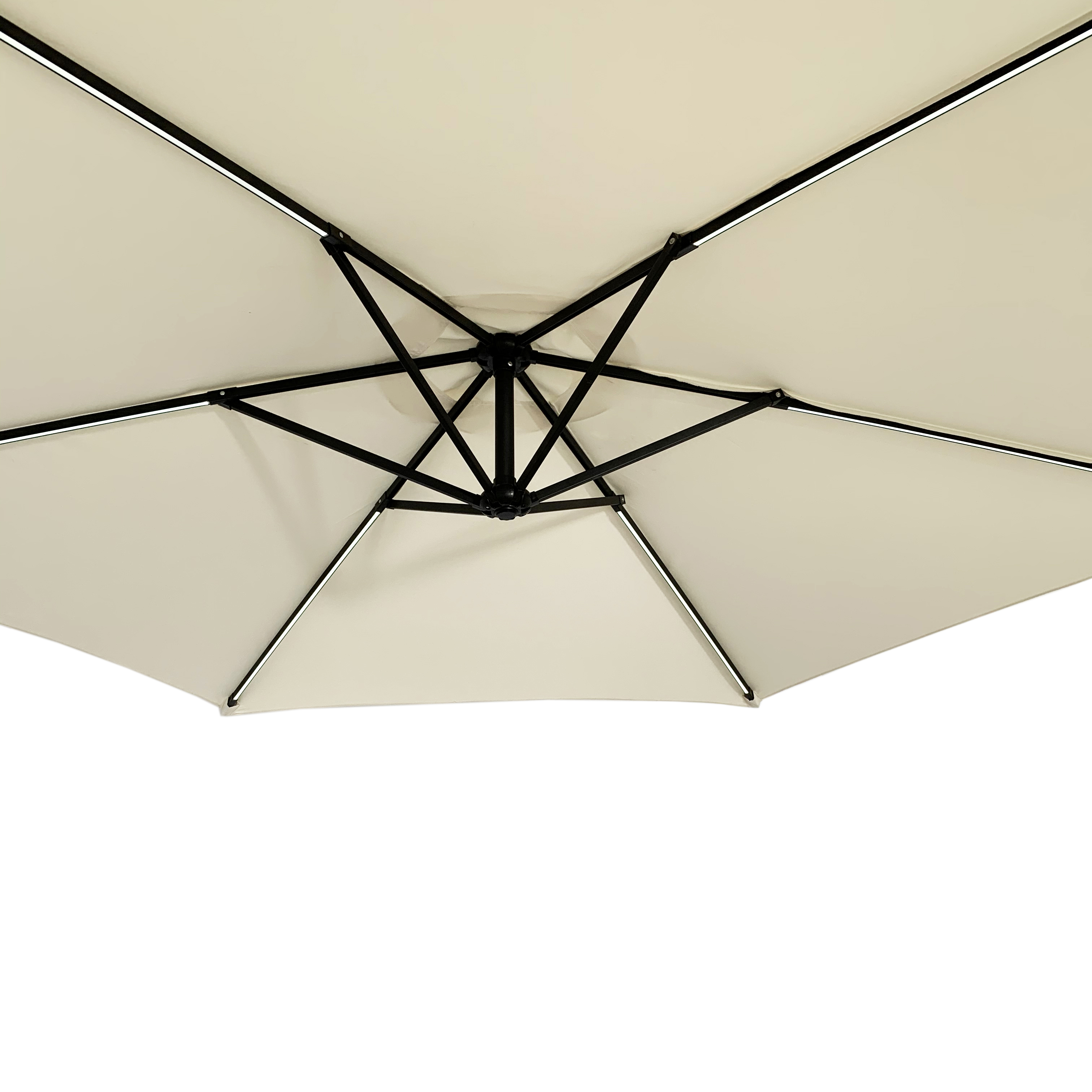Outdoor Deluxe premium furniture square Solar LED light patio umbrella parasol garden Solar LED light umbrella