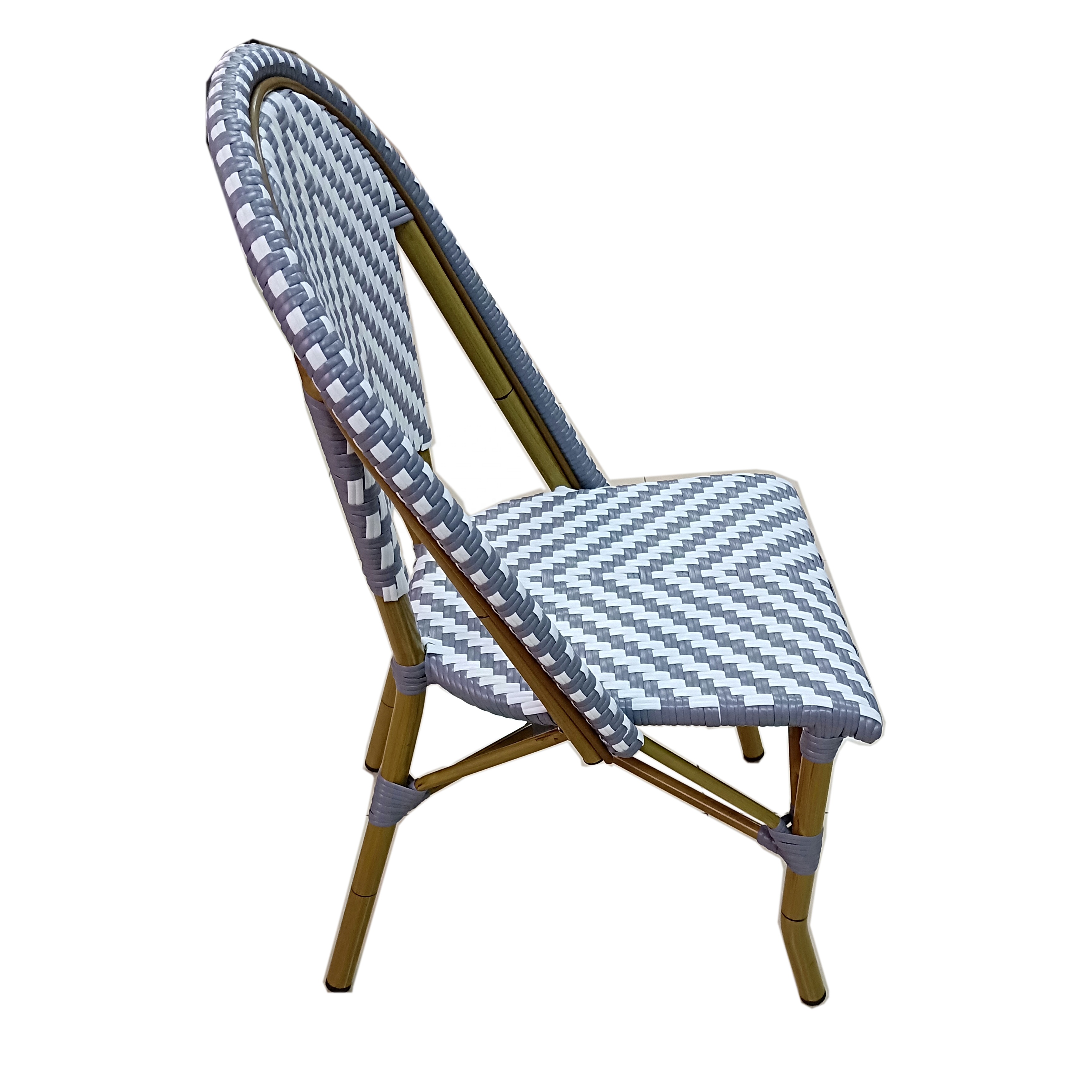 Uplion French Style Outdoor Garden Furniture Chair Rattan Bamboo Look Bistro Cafe Chair