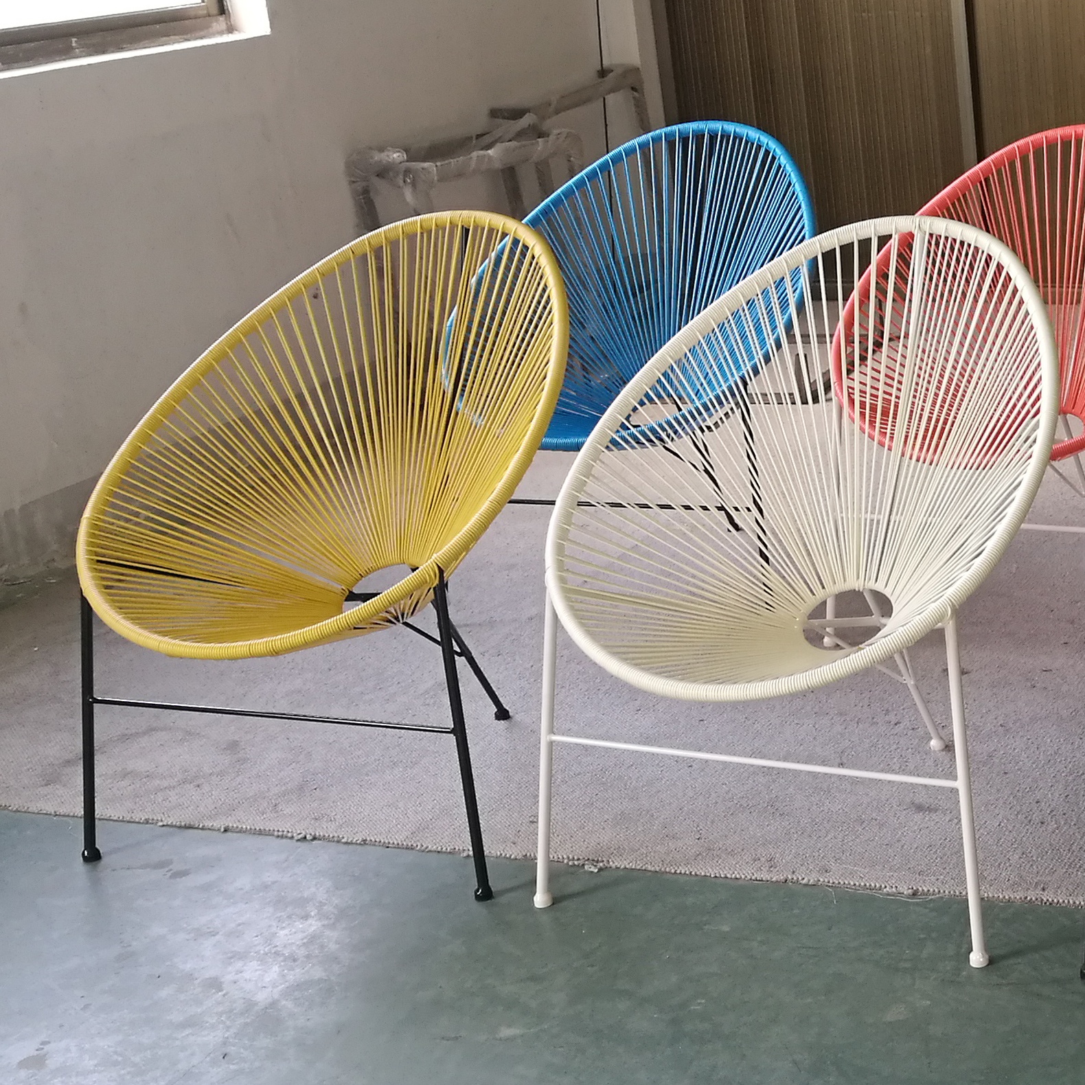 Uplion Outdoor Garden Leisure Steel frame Rattan Chair Bistro Acapulco Chair Egg Shaped Wicker Nest Chair
