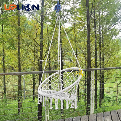Uplion Outdoor Tassel Hammock Chair Cotton Rope Adult Woven Hanging Hammock Swing Chair