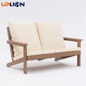 Uplion ガーデン家具屋外高級防水アームチェアクッション付きプラスチック木製 2 人掛けソファ椅子