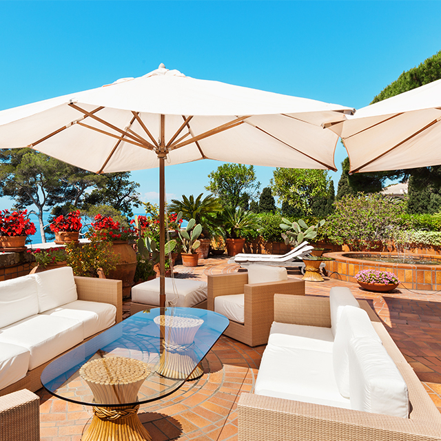 Uplion Mini 2M Wood Frame Market Parasol Patio Outdoor Push-up Table Top Garden Umbrella