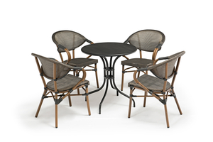 Uplion Outdoor Aluminum Garden Restaurant Bistro Coffee shop Metal dining Table and chair