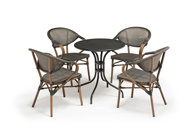 Uplion Outdoor Aluminum Garden Restaurant Bistro Coffee shop Metal dining Table and chair