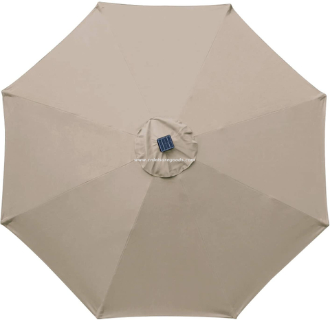 Uplion Patio Sombrillas LED solares para exteriores con 32 luces LED, sombrillas de mesa inclinables y manivelas para jard&iacute;n
