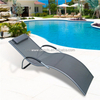 Uplion Popular Aluminum Outdoor Pool Sun Lounger Garden Recliner Chair With Armrest Beach Sunbed