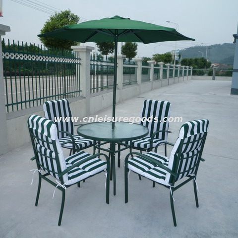 Uplion 5PCS aluminum garden table chair set patio dining set with cushion outdoor furniture