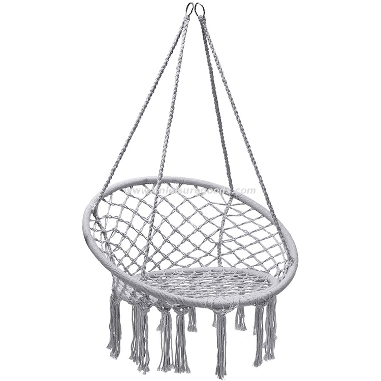 Uplion Garden Portable Hammock Hanging Chair Cotton Rope Net Swing Chair For Bedroom Patio