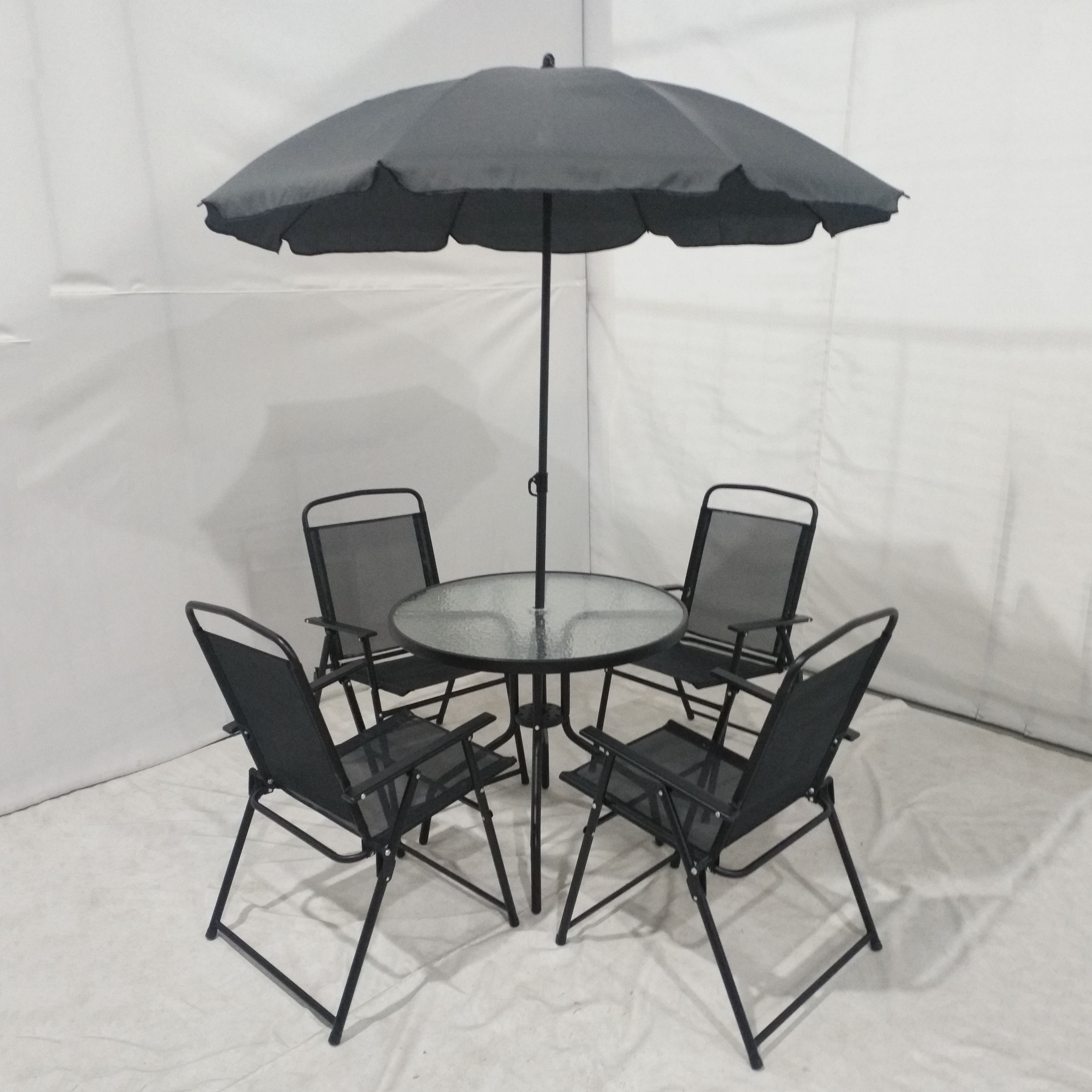 Uplion Outdoor furniture 4pcs garden table and chair set with umbrella patio dining set