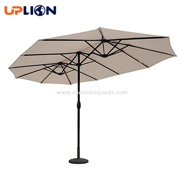 Uplion 15ft Garden Twin Shade Outdoor Double-sided Market Parasol Patio Umbrella