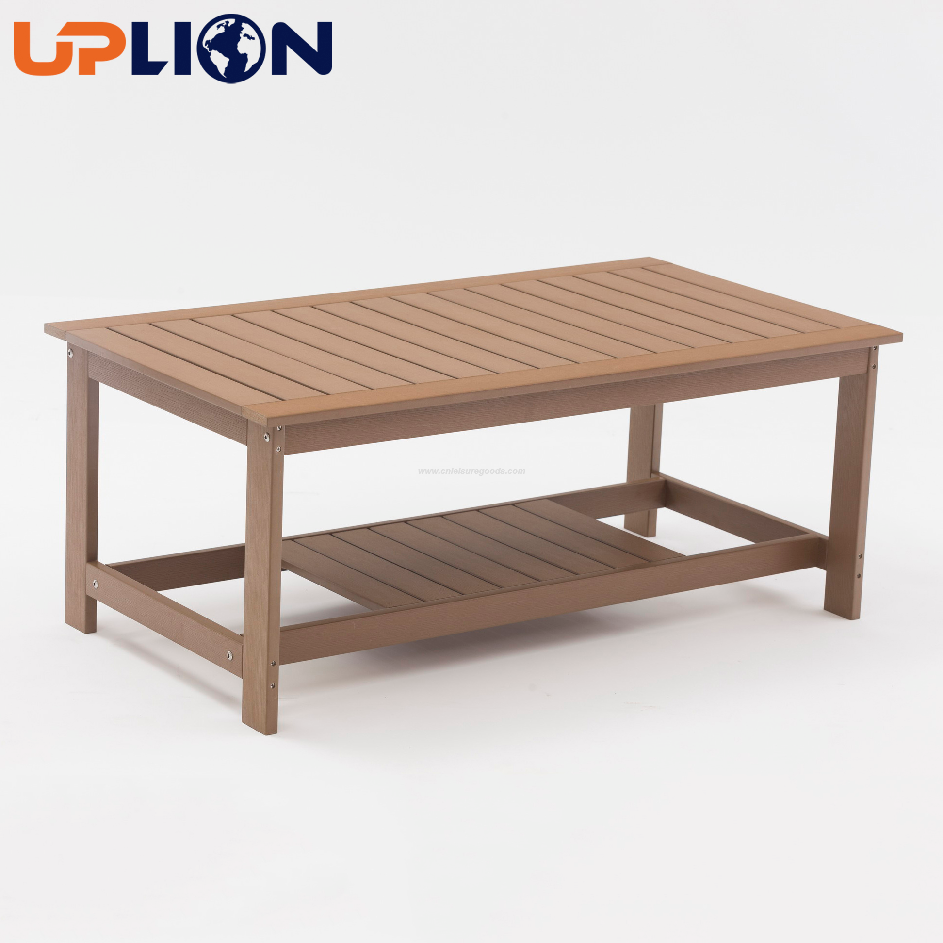 طاولة أثاث الفناء Uplion من الخشب البلاستيكي وطاولة القهوة الخارجية