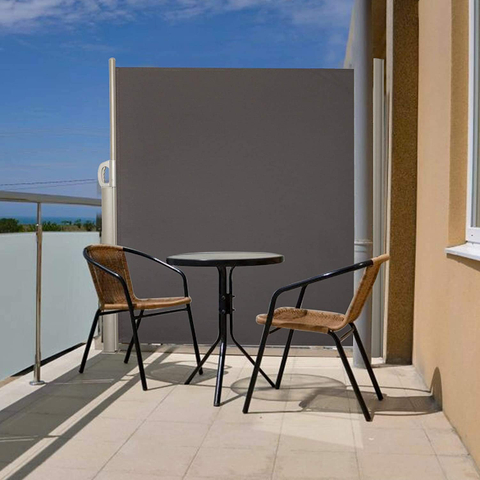 Tenda da sole retrattile per patio esterno Uplion, parasole, tenda laterale da giardino in metallo poliestere